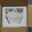 MALACASA 35 OZ Soup Bowls, White Porcelain Bowls Set of 4, Deep Bowl for Kitchen, Large Ceramic Bowls for Soup, Cereal, Salad, Ramen and Fruit, Dishwasher & Microwave Safe, Series Regular, Chipped