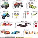 Racing Car Wall Stickers Roads Transportation Vehicle Wall Decals Peel and Stick Kids Boys Bedroom Nursery Wall Decor
