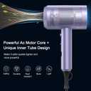 slopehill Professional Ionic Hair Dryer, Powerful 1800W Fast Drying Low Noise Blow Dryer with 2 Concentrator Nozzle 1 Diffuser Attachments for Home Salon Travel (Lavender)