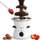 Nutrichef 3 Tier Chocolate Fondue Fountain - Electric Stainless Chocolate Dipping Warmer Machine - Warm & Melt Chocolate, Butter & Cheese - Great for Parties, Events & Weddings - Pot Capacity 16 OZ