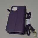for iPhone 11 pro max Wallet case with Zipper Card Holders for Women,for iPhone 11 pro max Phone Cases Slots Crossbody Flip Folio Book Cover with Credit Card Holder Men case - Purple (for iphone 11 pro amx)