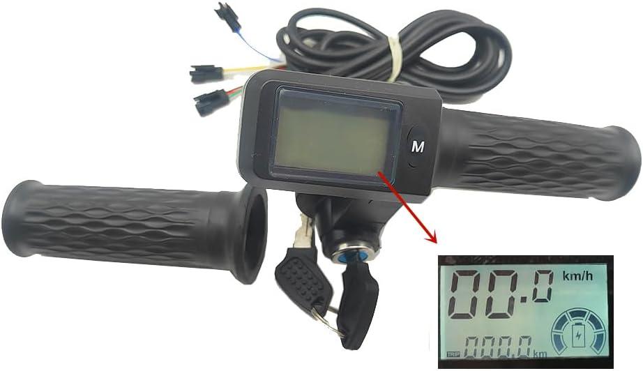 Electric Scooter Throttle E-Bike Speed Control Throttle Accelerator Can Speed Mileage Display 36V 48V 60V 72V Universal