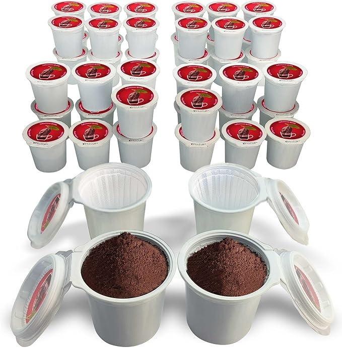 48 iFillCup Pods  Use Your Favorite Coffee, Fits all K Cup Brewers, Save $Hundreds, Holds 50% More Coffee for a Richer or a Larger Brew for Morning Commute (Red)