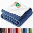 Sherpa Fleece Blanket Throw - Reversible Blanket - Washed Blue, 50" x 60"
Super Soft Double Sided Blanket for Bed, Sofa, Couch, Camping & Travel, Thick, Warm & Plush, Luxurious Bedding for Winter
