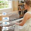 STRICH Digital Piano 88 Keys, Hammer-Action Weighted Keyboard, Full size Electric Piano Keyboard with Furniture Stand, 25Wx2 Speakers, Supports USB-MIDI/Wireless Connect, SDP-300W (Color Walnut Wood)