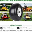 AR-PRO (2-Pack) 13x6.50-6 Flat Free Tire and Wheel - Universal 13x6.5-6 Solid Rubbe Riding Lawn Mower Tire with Rim - With 5.5"-7.8 Centered Hub and 3/4" Bearings extra 5/8" 1/2 Bushings