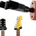 Guitar Wall Mount Solid Wood ,AutoLock+AutoFit Yoke for Acoustic/Electric | Self-Adjust to Angle Headstock,10kg+Heavy-Duty,Nitro-Safe,Easy Twist-Lock Install,Zinc Alloy Joint,Guitar Hanger/Holder,Red