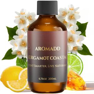 Aromadd Bergamot Coastal Diffuser Oil Inspired by Luxury Hotel Scent 6.76 Fl Oz (200ml), Aroma Diffuser & Hotel Fragrance Diffuser Oil, Essential Oil Diffuser for Aromatherapy, Long-Lasting