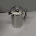 Secura French Press Coffee Maker, 304 Grade Stainless Steel Insulated Coffee Press with 2 Extra Screens, 34oz (1 Litre), Silver