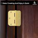 Door Hinges Satin Brass - 12 Pack Gold Door Hinges 3.5 Inch Rounded Interior Door Hinge with 5/8" Radius - 3 1/2 Inches Flat Iron Brass Hinges for Residential Standard Doors
