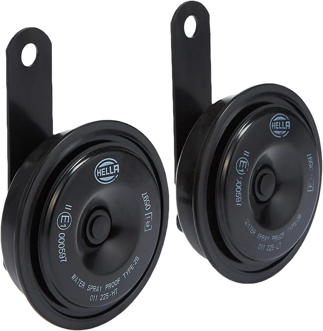 Hella 011225802 Black 77mm 12V BX Disc Horn Kit (Universal Fit)