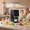 H-Duka 10-in-1 Ice Cream Maker Machine, 800W Frozen Treat Maker for Silky Gelato, Sorbet&Slushies, One-Touch Mix-In & Re-Spin for Creamy Texture, Keto & Vegan, Includes 3 Pints & Recipe Guide, Black