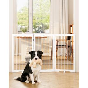 Cideny 32" Extra Tall Free Standing Dog Gate Indoor, Foldable Pet Gate