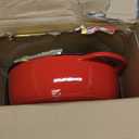 Lodge 7.5 Quart Enameled Cast Iron Dutch Oven with Lid – Dual Handles – Oven Safe up to 500° F or on Stovetop  Use to Marinate, Cook, Bake, Refrigerate and Serve – Island Spice Red