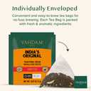 VAHDAM, India's Original Masala Chai Tea Bags (15 Count) Non GMO, Gluten Free, No Added Flavoring | Blended w/Savory Exotic Spices | Individually Wrapped Pyramid Tea Bags | Direct from Source, BBD: 10/2026