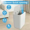 Naisu 4 Gal Bathroom Trash Can with Lid,Automatic Garbage Can with Touchless and Sealed Design,Slim Motion Sensor Waterproof Plastic Trash Bin Suitable for Bedrooms,Bathrooms,Kitchens2 Pack, White