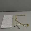 Napkin Holder for Table, Metal Marble Napkin Holder with Salt and Pepper Shakers Caddy, Standing Paper Napkin Storage for Dining Table Kitchen Decor, Marble & Metal Base, Gold