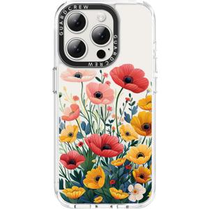 for iPhone 15 Pro Max Case, [Floral Garden] Cool Aesthetic Pattern for Women, [11FT Military-Grade Drop Tested] Slim Crystal Clear Shockproof TPU Bumper Phone Cover, 6.7"