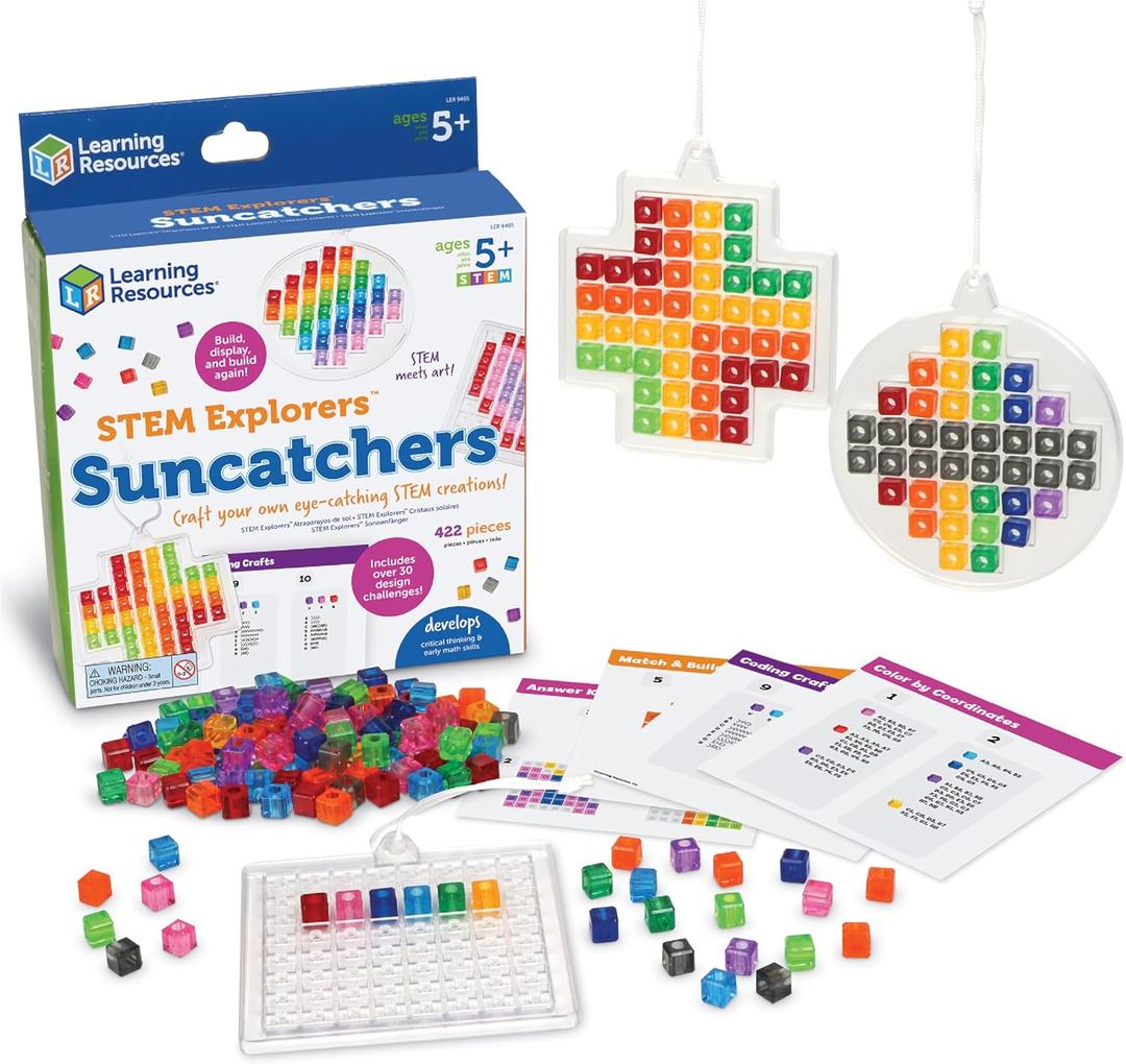 Learning Resources STEM Explorers Suncatchers, STEM Toys, Science for Kids, Building Toys, Kids Easter Gifts, Ages 5+, 433 Pieces