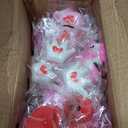 Anditoy 100 PCS Valentines Day Mochi Squishy Toys Squishies for Kids School Class Classroom Valentines Day Cards Gifts Prizes Party Favors