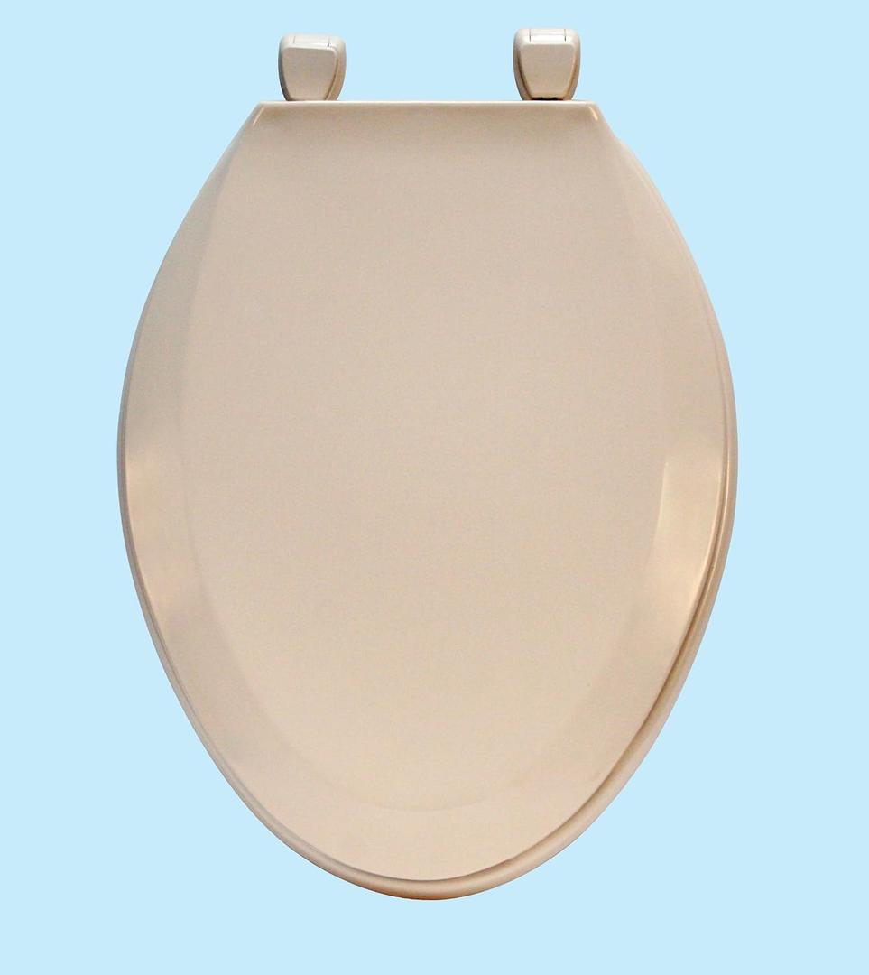 Centoco 1600BN Closed Front with Cover Top Mount Plastic Hinge, Elongated, Bone