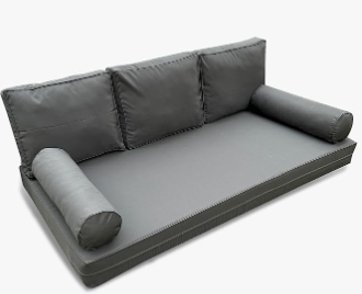 Outdoor Daybed Cushion Cover Twin,Daybed Mattress Bolster Pillow Fitted Sheet Cover,Twin Size Outdoor Daybed Cushion Cover（Cover ONLY Size 6" D x 75" W x 39" H,Dark Gray
