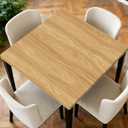 Square Fitted Tablecloth with Elastic Edge Design Table Cover Waterproof Stain-Resistant Wipeable Table Cloth for Kitchen Dining Picnic Patio Outdoor Party Wood 34X34 Inch