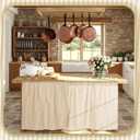 VitalCozy Cabinet Curtains 28" W x 51" L Sink Skirt for Bathroom Kitchen Office Desk Brown Stripes Cabinet Curtains for Classroom Office Home Drape Under Desk Privacy Drape for Laundry Room
