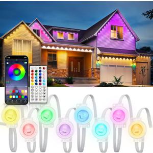 Permanent Outdoor Lights, 350FT RGB IP67 Waterproof Eaves Lighting, Smart LED Outside House Lights with App/Remote Control for Halloween, Christmas Decor, Holiday, Party, Daily, All Year-Round