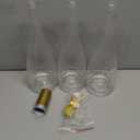 MAYPINK Clear Glass Bottles 25 oz - 750 ml Set of 3 for Hot Sauce Oil Jam Lemonade Whisky Wine Beverages Oils Kombucha Kefir Vinegar Beer with T top Caps with Airtight and Leak Proof Shrink Film