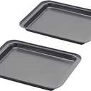 Little Small Baking Sheets Nonstick Set of 2 (9.5inch X 7.1inch)  SS&CC 8 Inch Nonstick Baking Toaster Oven Tray Cookie Sheets, 1 or 2 Person Household