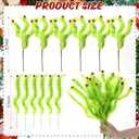 Norme 12 Pcs Christmas Tree Decorations 15.7 Inch Lime Green Furry Christmas Tree Topper Picks with Small Red Ball Vase Filler Picks Decor Ornaments for Table Mantle Gift Wrap Xmas Holiday Decor