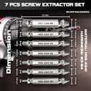 2 x 7PCS Screw Extractor Set for Iron Screws  Stripped Screw & Bolt Remover, High-Speed Steel Drill Bit Tool for Easy Removal of Rusted, Broken Screws & Nuts  Durable Gift for Men