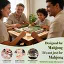 Orange Fall Leaves American Mahjong Mat 31.5x31.5 Inch, Striped Non-Slip and Noise Reduction Mah Jong Table Mat Cover Gifts for Mahjong Lovers Poker Board Games Dominoes