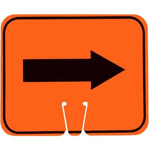 Cone Sign, Arrow Right (Black on Orange) Single-Sided