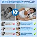 CPAP Pillow for Side & Back Sleepers - Mask Compatible Contour Design to Reduce Leaks, Breathable Memory Foam Pillow with Ergonomic Support & Hose-Friendly Cutouts for Comfortable Sleep, Grey