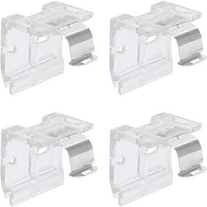 Aifeier ET 4 Pcs Cordless Shade Mounting Bracket with Metal Clips for 1" (25mm) for PVC Cordless Honeycomb Cellular and Pleated Shades Cordless Blinds Headrail Holder Clip