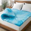 4 Inch Queen Memory Foam Mattress Topper - Cooling Gel Mattress Pad | Cooling Gel Infused Bed Topper, Soft Ventilated Mattress Pad for Pressure Relief & Pain-Free Sleep, CertiPUR-US & Oeko-TEX