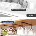 Mug Hooks Under Cabinet 3 Pack, Coffee Cup Hooks for Hanging Under Shelf, Mug Organizer Rack with 12 Hooks for Displaying Mugs, Coffee Cups and Kitchen Utensils, Brown