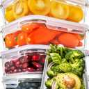 PrepNaturals 5 Pack 30 Oz Glass Meal Prep Containers - Dishwasher Microwave Freezer Oven Safe - Glass Storage Containers with Lids (Multi-Compartment)