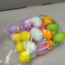 Wesiti 24 Pcs Easter Egg Ornaments for Tree Flocked Mini Easter Ornaments 1.5 Inch Decorative Hanging Decor DIY Crafts for Basket Home Office Party Favors