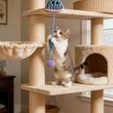 Spring Parachute Cat Toys for Indoor Cats,Interactive Door Hanging Cat Toys for Bored Indoor Adult Cats,Retractable Teaser Toy,Hanging Interactive Toys for Cat Kitten Chase Exercise (Style B-2PCS)