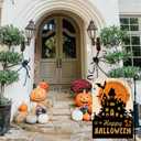 4 x Halloween Garden Flag Halloween Yard Outdoor Decoration 12 x 18 Inch Double Sided Washable Polyester (Bats Castle)