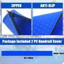 Pool Handrail Covers with Zippers 4 6 8 10 Ft Inground Swimming Pools Hand Rail Cover, Anti-Slip Cool Touch Heat Resistant, Blue, Non Slip Swim Pool Railing Ladder Stair Handle Grip (8 Feet 2 Pcs)