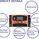 30A Solar Charge Controller,MPPT Solar Charger Controller, 12V/24V Solar Panel Intelligent Regulator with Dual USB Port and PWM LCD Display