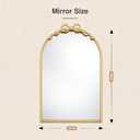 PERHOM Bow Mirror for Nursery, 16"x25" Arched Gold Mirror with Metal Frame,Baroque Decor Mirrors for Girls Room,Bathroom, Hallway,Living Room