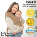KeaBabies Baby Wrap Carrier - All in 1 Original Baby Carrier Newborn to Toddler Sling, Easy to Wear, Hands Free Bonding, Lightweight, Breathable Infant Wraps (Warm Hearth), 7-35lbs