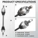NEW Front Left CV Axle Shaft Assembly fits for Hyundai Sonata 2015-2019, for Kia Optima 2016-2020, 2.4L Gas Naturally Aspirated, Driver Side, for 66-3829