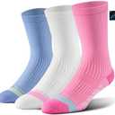 BRISIRA Coolmax Bamboo Viscose Compression Running Crew Socks Women Moisture-Wicking Anti-Blister Cooling Athletic Mid Calf M