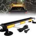 ASPL 26inch 126 LED Rooftop Emergency Strobe Lights Bar Double Side Flashing Safety Warning Traffic Advisor Light Bar Hazard Snow Plow Light for Trucks Vehicles Construction Tow Pickup(Amber/White)